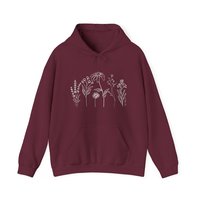 Flower Line Hoodie || Wildflower Hoodie || Wildflower Hooded Sweatshirt