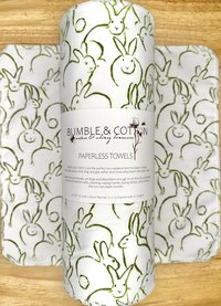 Bunnies Paperless Towels || Unpaper Towels || Eco Kitchen Botanical Gift 12x12 Sheets