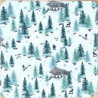 Winter Forest Paperless Towels || Eco Sustainable Kitchen || Ski Lodge Unpaper Towels 12x12 Sheets