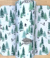 Winter Forest Paperless Towels || Eco Sustainable Kitchen || Ski Lodge Unpaper Towels 12x12 Sheets