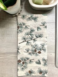 Pinecones & Branches Chef Towel || Nature Inspired Kitchen Towel