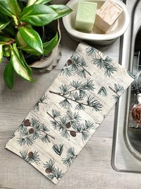Pinecones & Branches Chef Towel || Nature Inspired Kitchen Towel