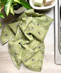 Bees on Green Chef Towel || Nature Inspired Kitchen Towel