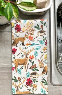 Woodland Animals Chef Towel || Nature Inspired Kitchen Towel