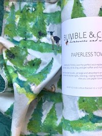 Forest Paperless Towels || Unpaper Towels || Eco Kitchen Botanical Gift || 12x12 Sheets
