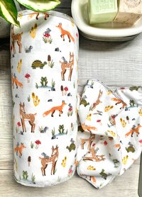 Forest Animals Paperless Towels || Unpaper Towels || Eco Sustainable 12x12 Sheets