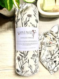 Wild Botanicals Paperless Towels || Unpaper Towels || Eco Sustainable Zero Waste Kitchen 12x12 Sheets