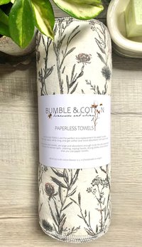 Wild Botanicals Paperless Towels || Unpaper Towels || Eco Sustainable Zero Waste Kitchen 12x12 Sheets
