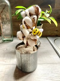 Bumble Bee & Cotton Boll Stalk