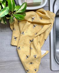 Bee's on Yellow Chef Towel || Nature Inspired Kitchen Towel