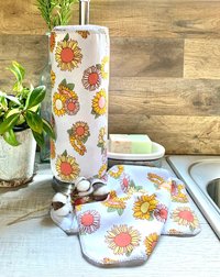 Sunflower Paperless Towels || Unpaper Towels || Eco Kitchen Gift Botanical || 12x12 Sheets