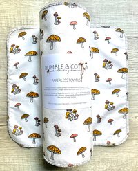 Funny Mushrooms Paperless Towels || Unpaper Towels || Eco Sustainable Zero Waste Kitchen || Mushroom Cloth Napkins 12x12 Sheets