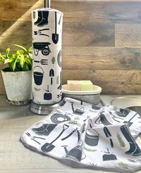 Gardening Tools Paperless Towels || Unpaper Towels || Eco Kitchen || Cloth Napkins 12x12 Sheets || Gardener Lover Gift