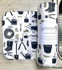 Gardening Tools Paperless Towels || Unpaper Towels || Eco Kitchen || Cloth Napkins 12x12 Sheets || Gardener Lover Gift