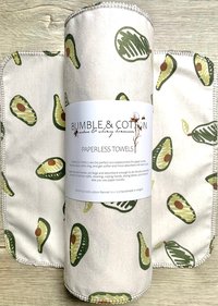 Avocado Paperless Towels || Unpaper Towels || Eco Sustainable Zero Waste Kitchen 12x12 Sheets