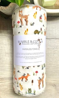Forest Animals Paperless Towels || Unpaper Towels || Eco Sustainable 12x12 Sheets