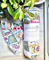 Farmers Market Paperless Towels || Unpaper Towels || Eco Sustainable 12x12 Sheets