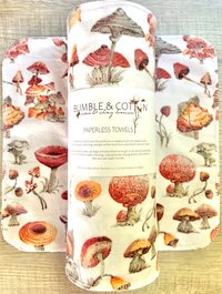 Natural Mushrooms Paperless Towels || Mushroom Lover Unpaper Towels 