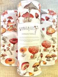 Natural Mushrooms Paperless Towels || Unpaper Towels || Eco-Friendly Gift || 12x12 Sheets