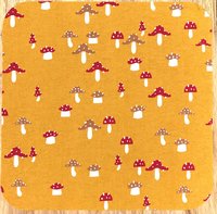 Mushrooms on mustard Paperless Towels || Unpaper Towels || Eco Sustainable Kitchen Gifts || Mushroom Cloth Napkins 12x12 Sheets