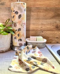 Soft Sunflowers & Greens Paperless Towels || Unpaper Towels || 12x12 sheets