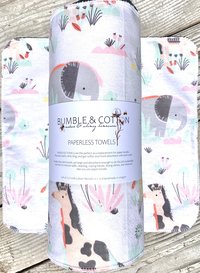 Safari Paperless Towels || Unpaper Towels || Animal Lover Kitchen Gift 12x12 Sheets