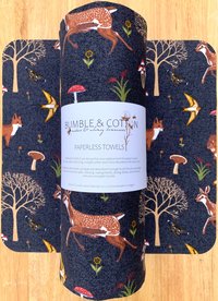 Woodland Animals Paperless Towels || Unpaper Towels || Eco Washable Paper Towels 12x12 Sheets