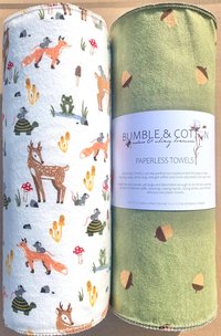 Forest Animals Paperless Towels || Unpaper Towels || Eco Sustainable 12x12 Sheets