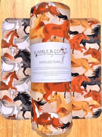 Wild Horses Paperless Towels || Unpaper Towels ||Eco Kitchen Botanical Gift 12x12 Sheets
