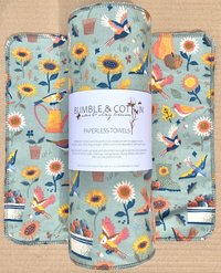 Nature Garden Fun Paperless Towels || Unpaper Towels || Eco Zero-Waste Kitchen Gift 12x12 Sheets