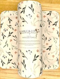 ORGANIC Trio Paperless Towels ||Mushrooms & Botanicals || Unpaper Towels || GOT Certified 12x12 Sheets || Eco-Friendly Gift