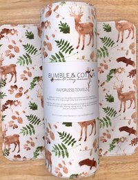 Wildlife & Ferns Paperless Towels || Unpaper Towels || Zero-Waste Kitchen Gift || 12x12 Sheets