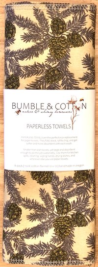 Pinecones & Branches Paperless Towels || Unpaper Towels || Zero-Waste Kitchen