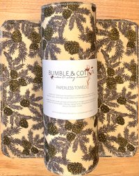 Pinecones & Branches Paperless Towels || Unpaper Towels || Zero-Waste Kitchen