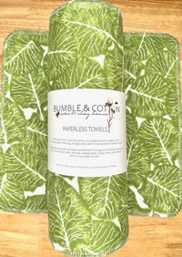 Paperless Towels Spring Trio Bunnies & Veggies || Unpaper Towels || Eco-Kitchen Zero Waste Gifts 12x12 Sheets