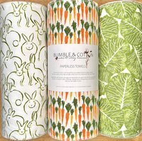 Paperless Towels Spring Trio Bunnies & Veggies || Unpaper Towels || Eco-Kitchen Zero Waste Gifts 12x12 Sheets