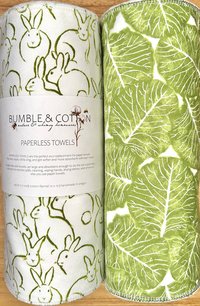 Paperless Towels Spring Trio Bunnies & Veggies || Unpaper Towels || Eco-Kitchen Zero Waste Gifts 12x12 Sheets