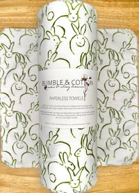 Paperless Towels Spring Trio Bunnies & Veggies || Unpaper Towels || Eco-Kitchen Zero Waste Gifts 12x12 Sheets