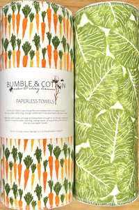 Paperless Towels Spring Trio Bunnies & Veggies || Unpaper Towels || Eco-Kitchen Zero Waste Gifts 12x12 Sheets