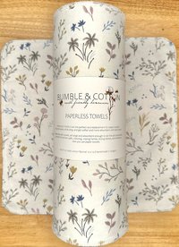 Paperless Towels Sprigs & Leaves 12x12 Sheets || Unpaper Towels || Eco Kitchen Botanical Gift || Sustainable Kitchen