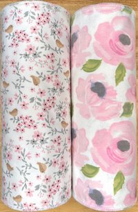 Pink Flowers Paperless Towels || Unpaper Towels Flowers || Zero-Waste || Cloth Napkins 12x12 Sheets