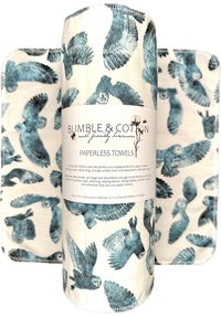 Owls on white Paperless Towels || Unpaper Towels || Eco Sustainable Kitchen Towels
