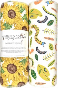 Summer Trio Paperless Towels Sunflowers & Nature || Unpaper Towels || Eco-Kitchen Zero Waste 12x12 Sheets