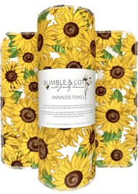 Sunflower Trio Paperless Towels || Unpaper Towels || Eco Kitchen Gift 12x12 Sheets || Sunflower Gift for her