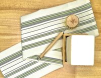 Woven Sage Stripes Chef Towel || Nature Inspired Kitchen Towel