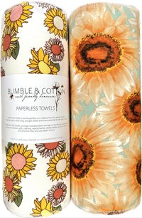 Sunflower Trio Paperless Towels || Unpaper Towels || Eco Kitchen Gift 12x12 Sheets || Sunflower Gift for her