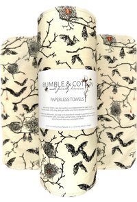 Spiderwebs & Bats Paperless Towels || Spooky Unpaper Towels || Eco Sustainable Kitchen