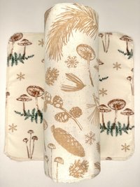 Mushrooms & Green Pine Branches Paperless Towels || Unpaper Towels || Zero Waste Kitchen