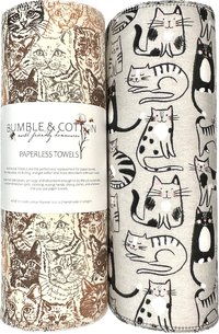 Cat Trio Paperless Towels || Unpaper Towels || Eco Kitchen Gift 12x12 Sheets