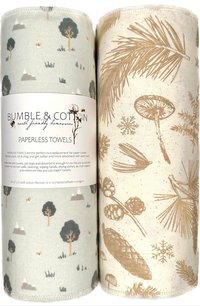 Nature Trio Paperless Towels || Unpaper Towels || Eco Kitchen Botanical Gift 12x12 Sheets